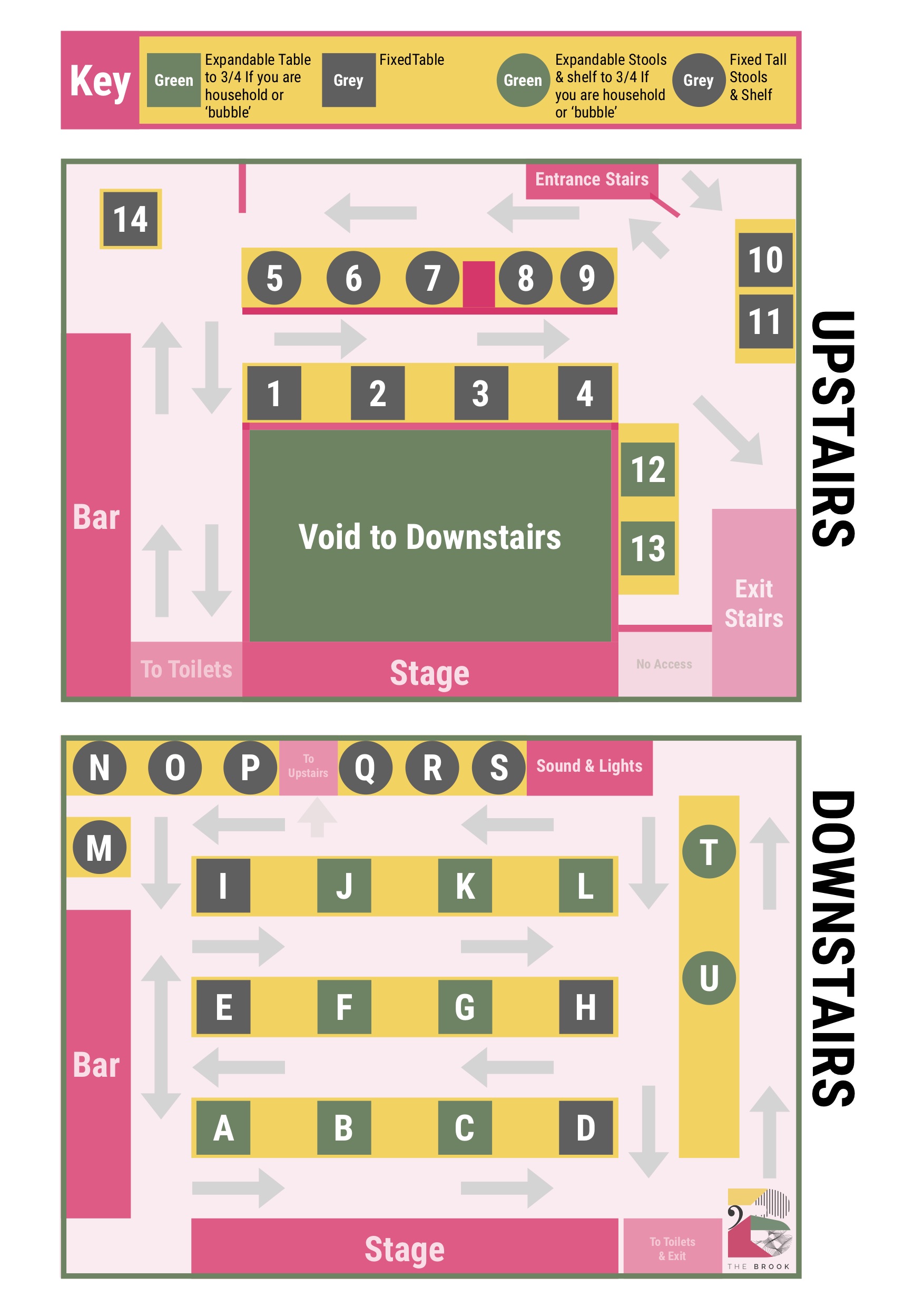 Downstairs Seating Plan